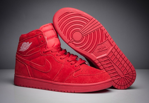 Air Jordan 1 High BG Red Suede Shoes - Click Image to Close